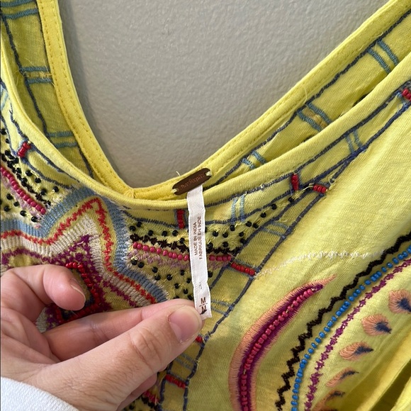 Free People Yellow Tank Top with Vibrant Design - Picture 2 of 5